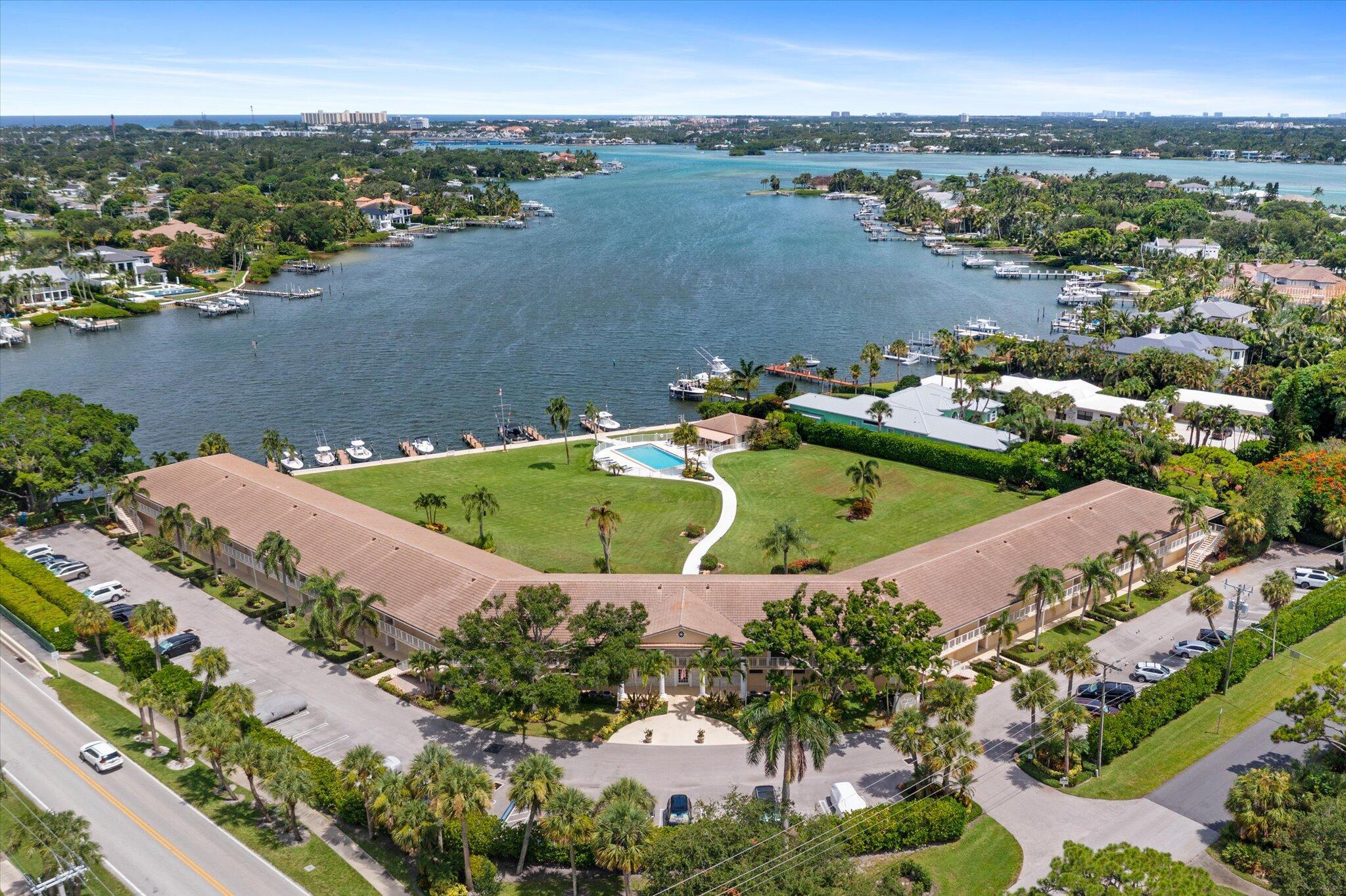 Experience tranquil waterfront living! This newly remodeled 2-bed, 2-bath condo in Tequesta offers stunning Intracoastal Waterway views from its private, screened patio. Enjoy a brand-new kitchen, an en-suite master, and tile flooring throughout. Abundant natural light fills the open living spaces, enhancing the inviting coastal ambiance. Located in a serene 55+ community with a community pool, you'll also find the incredible convenience to dock your boat right in your backyard! Slips accommodating up to 30 feet. *Boat slips are a separate agreement with the HOA and are subject to availability. One assigned parking spot is included.No pets. Annual lease ONLY