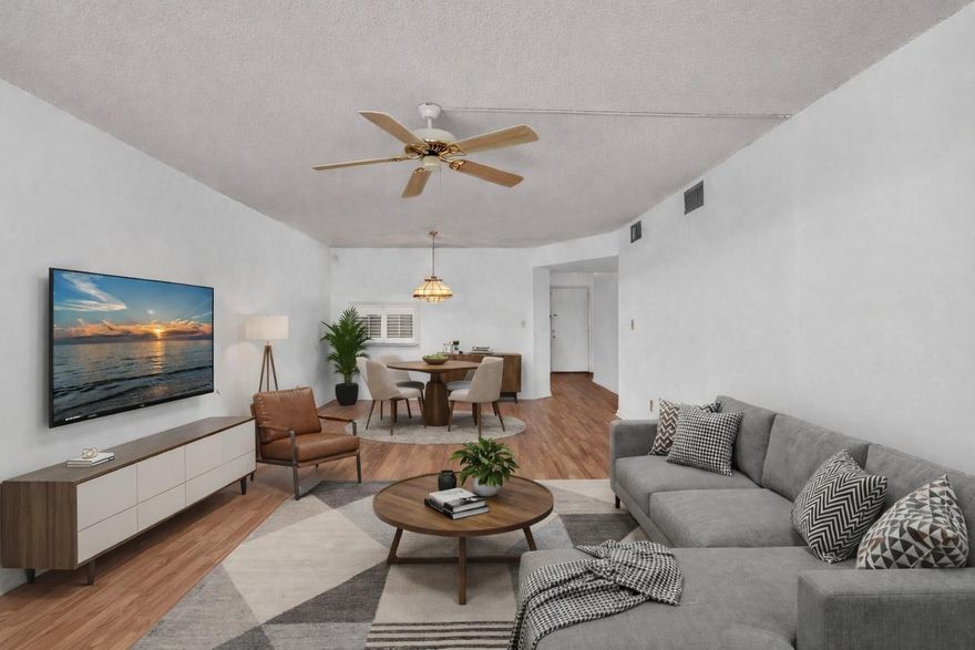 Motivated Seller! 55+ Community. Freshly painted! Welcome to this beautiful 2bd , 2ba Corner unit located on the 4th floor with a Lake view. This spacious and light-filled unit offers a thoughtful layout with generously sized bedrooms. Screened in Balcony facing the lake. Inside the apartment has a large laundry room. Roof (2022), Elevator (2025) The community has a pool, clubhouse and fitness room. Close by all shoppping areas and highways. Some photos have been virtually staged