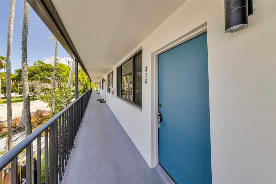 Attractive 2 story condo complex.  New roof in 2024, pool redone 2023 (plumbing updated & resurfaced).  All impact windows & door.  This second floor unit is ready for renovation.  If you are looking for a pied-a-terre in Wilton Manors -- here it is!  Easy walk to NE 21 Court & straight down to Wilton Drive, that is 4 blocks.  You can have two pets, total weight less than 65 lbs.  They will also need to accompany you to the association interview.  This unit has one assigned parking space, #82.  If you have two vehicles, the 2nd one can be parked at the north end of the lot.  Lovely amenities include - pool, BBQ, bike racks, dog walk, laundry facilites, & community room with gym equipment.  You have probably driven by this complex and not noticed....Come see this sweet spot!