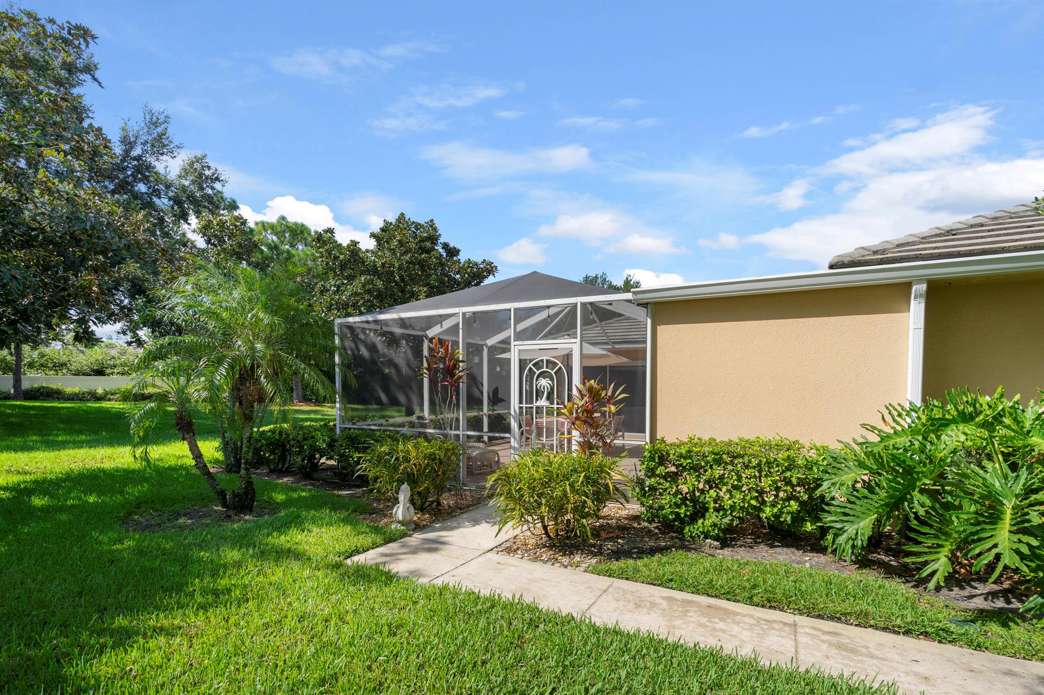 A WELL-MAINTAINED VILLA IN THE 55+ SUN TERRACE NEIGHBORHOOD OF THE LAKES AT ST LUCIE WEST COMMUNITY. SOLID CONCRETE CONSTRUCTION BY DIVOSTA BUILDERS ADDS AN EXTRA MEASURE OF SECURITY TO THESE QUAD-PLEX HOMES.ADDITIONALLY, A LARGE PATIO WITH AN EXCEPTIONAL BACK YARD VIEW OFFERS A QUIET, PRIVATE ELEMENT TO OUTDOOR ENTERTAINING.THE HOME FEATURED TWO SPACIOUS BEDROOMS, TWO FULL BATHS, AND A FUNCTIONAL KITCHEN WITH SLIDERS LEADING OUT TO THE PATIO AREA. THE PROPERTY IS BEING SOLD TURNKEY WITH ALL THE FURNISHINGS, HOUSEWARES, ELECTRONICS, AND SOFT GOODS YOU'LL NEED TO ENJOY THE FLORIDA LIFE STYLE.CONVENIENTLY LOCATED IN THE MIDDLE OF ST LUCIE WEST, AND MINUTES FROM I95 AND THE FLORIDA TURNPIKE, THIS HOME IS PERFECT FOR SENIORS AND RETIREES.