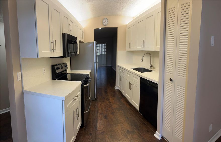 LARGE 2/2 ON THE 4TH FLOOR NEAR THE ELEVATOR AND STAIRS.  TWO LARGE BEDROOMS WITH LARGE WALK IN CLOSETS, NEW KITCHEN WITH QUARTZ COUNTERTOPS & BACKSPLASH AND WOOD CABINETS.  MANY AMENITIES IN THE COMMUNITY AND AN AWESOME CLUBHOUSE, POOLS, GOLF, TENNIS AND GYM WITH LOCAL TROLLEY SERVICE