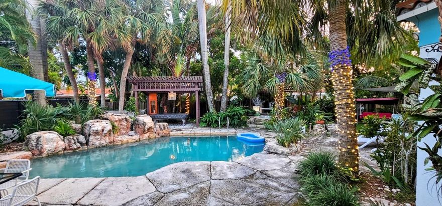 4 Bedrooms / 2 Full Bath, with Heated Pool, Hot Tub, impact windows/doors, new AC and Roof. Conveniently located between downtown Hollywood and the Beach, so you can walk to a lot of places. Two blocks from Jefferson Park, with free tennis, picket ball, basketball, softball and children playground. Totally furnished and equipped, amazing backyard with pool table, firepit, hammock, waterfall, BBQ area, etc. Listed price is for a year lease. Shorter terms accepted at a slightly higher price. Unfurnished rent possible too. AVAILABLE Starting January 1 2026