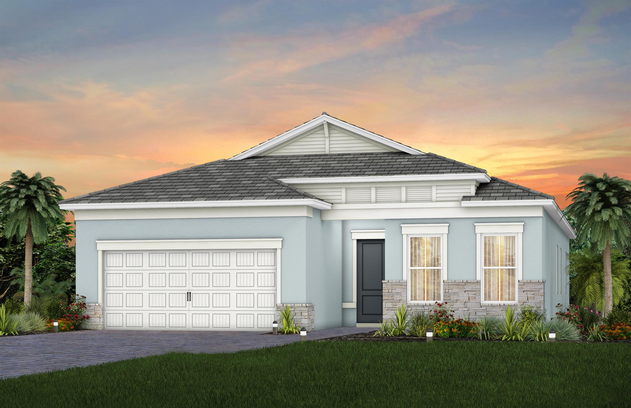 UNDER CONSTRUCTION: Popular Mystique plan with a stunning water view in the heart of Delray. The Gathering Room Area has been extended for maximum every day comfort. Plus an additional flex room and full bath have been added making this the largest footprint the plan offers. On trend finishes have been planned at every turn throughout including double stacked cabinets in the built in kitchen and wood look tiles flowing seamlessly throughout every room.