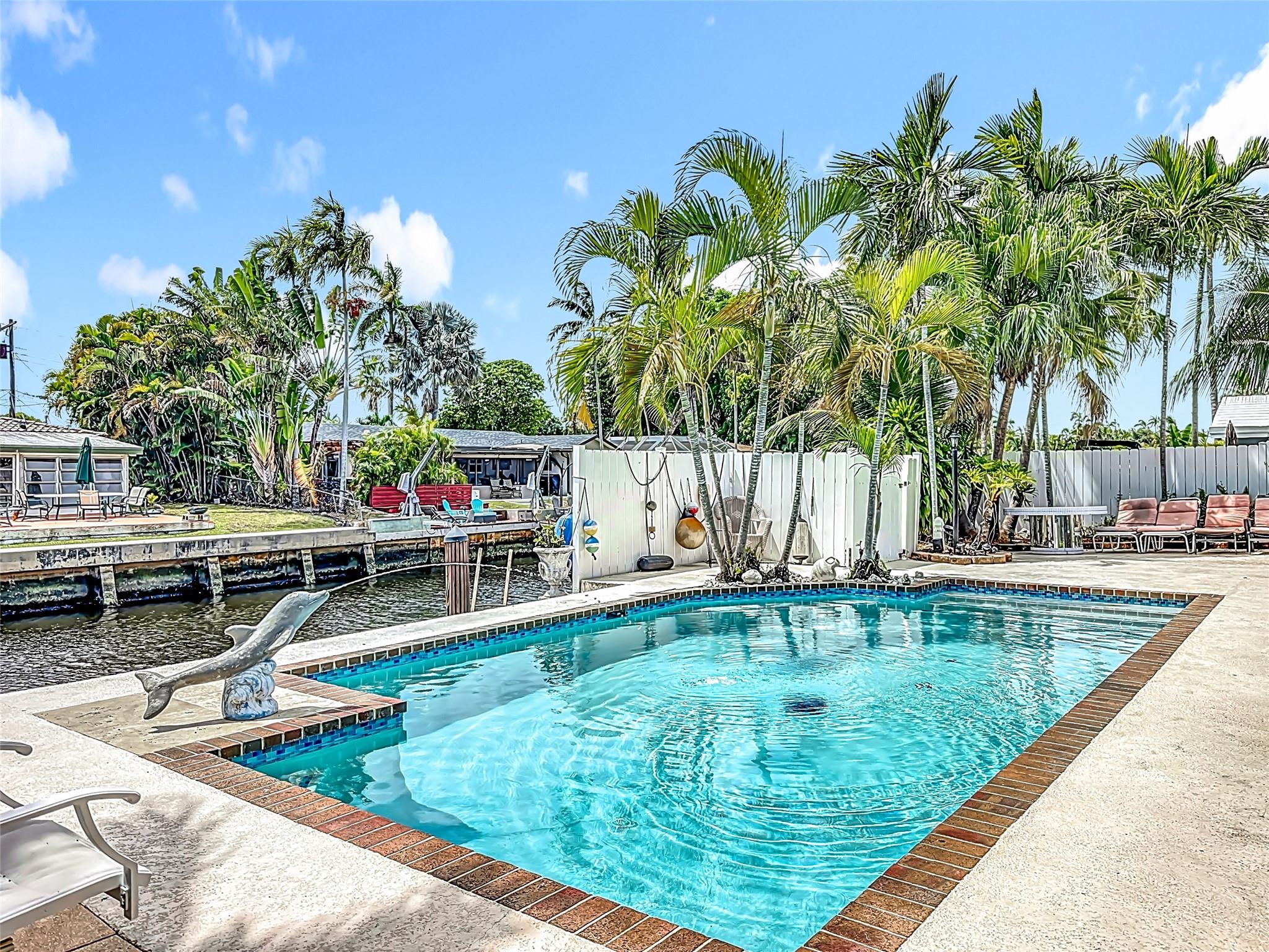 Experience the best of waterfront living in this fully furnished 3BR/2BA Annual lease. Pompano Bech home just minutes from the sand and some of South Florida’s most exciting dining destinations. Savor fresh seafood at oceanfront spots, enjoy vibrant tiki bars on the Intracoastal — all just a short drive or boat ride away. At home, relax in your heated pool with serene canal views, or take your small boat or water toys from your private dock straight to the ocean. The spacious patio is perfect for entertaining, your own secluded tropical retreat. Home comes with everything you need simply bring your personal items and start living the ultimate Florida lifestyle.