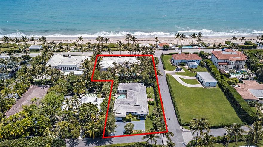 Rare, oceanfront double-lot in the North End. The listing includes adjacent property 1287 N. Ocean Way. With two coveted North End properties, enjoy a family compound with main house and guest house, or with 28,000+/- SF of combined land, tear down to build a 10,000+/- SF oceanfront estate. Set against N. Ocean Way and N. Ocean Blvd., enjoy the privacy and convenience of a back alley for your custom-built estate. The Island's best beach is at your front door, and beach access includes a private entrance and entertaining space for Kenlyn Road residents only.