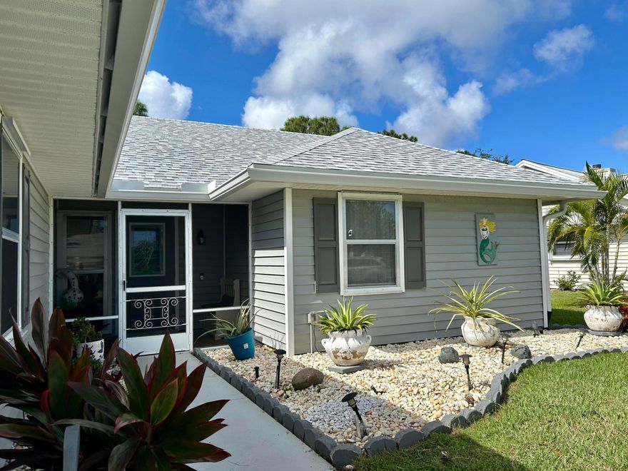 A great home in a 55+ community known as Duckwood. Comes partially furnished. Annual Lease. Breakfast nook, dining area, living rm and large Fla room overlooking The Preserve and open patio with retractable awning. Full size washer/dryer and 2 car garage with screen to enjoy the winter breezes. Love Duckwood community. Amenities included, Basic cable, Heated pool, wood workshop, Bocce, Library, pool room. Love the location. Close to I95, shopping and our beautiful beaches. Pets and trucks permitted.