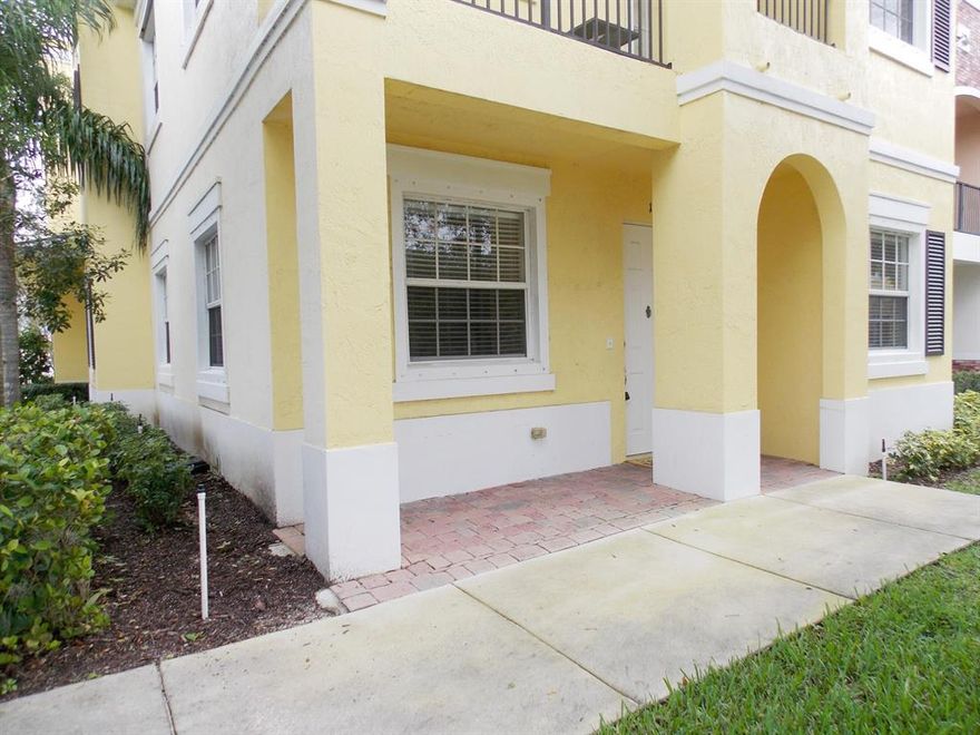 GREAT INVESTMENT, SPACIOUS GROUND FLOOR REMODELED 3 BEDROOM, 2 BATH, 1 CAR GARAGE CONDO IN TRADITION. Corner unit in Promenade with split bedrooms, open floor plan, freshly painted, tile floors in living area, new carpet in bedrooms, new kitchen appliances, new AC 2015, laundry closet with full size washer and dryer. Kitchen overlooking dining and living area is perfect for entertaining, features new appliances, pantry, granite counter tops and breakfast bar, tile back splash. Private master bedroom with 2 walk in closets, en suite with dual sinks, large shower, soaking tub, open patio off of master. Maintenance fee includes community pool, basic cable and internet, security, lawn care, exterior maintenance. Walk to shops, restaurants, doctors. Close to Cleveland Clinic, Mets, I95.