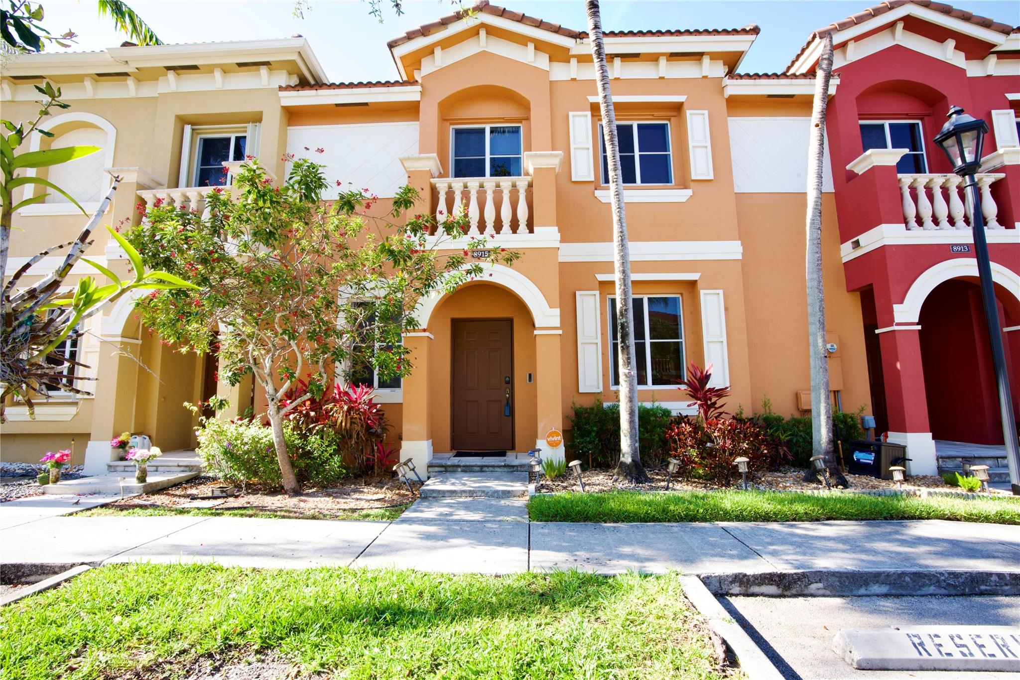 This spotless Mediterranean style townhome is located at the Village Walk of Miramar. This property features an open-floor plan with modern kitchen with granite counter top, SS appliances, 2 pantries with ample storage, solid wood cabinets, under-stair storage, built-in tv unit, and hurricane panels in the living room closet. Stackable washer and dryer, 2 bedrooms with walk-in closets, 2 bathrooms are located on the second floor. This bright unit has tile on the main floor and laminate wood on the second floor.
The Community offers secured gated entrance, community pool with recreation area and playground. It is located close to Walmart, Sam's Club, Pembroke Lakes Mall, The Shops at Pembroke Gardens, many restaurants.