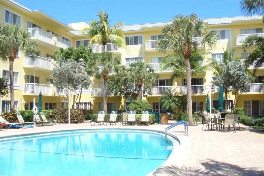 A GREAT place to call home, FLEXIBLE start and end date. FANTASTIC completely FURNISHED 1 bed 1 ba condo at popular centrally located Pine Crest Village in Victoria Park. Beautiful 1st fl unit w/THE BEST sparkling pool & garden view. Just walk out the french doors to a private patio, & the pool. Resort style living in urban Fort Lauderdale, with 2 pools, fitness center, club house, BBQ & tropical landscaping. INCLUDES WATER & INTERNET! Granite counters, stainless appliances, tile floors, impact glass windows/doors. Laundry facilities on site on each floor. 1 assigned parking space w/gated access. Convenient to Las Olas, beaches, shops, restaurants, Brightline train, airport & highways. No smoking. Great landlords. Assoc Approval req w/Min credit score 700/no pets for tenants. This is a 10.