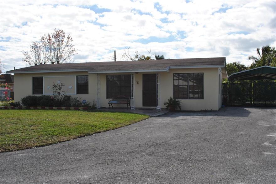 This home has been loved by the same owner for over 40 years. There is ceramic tile throughout this 4 bedroom 1 bathroom house.  Large covered and partially enclosed rear patio.  Plenty of parking plus large carport on side of house. Conveniently located near Lyons Park.