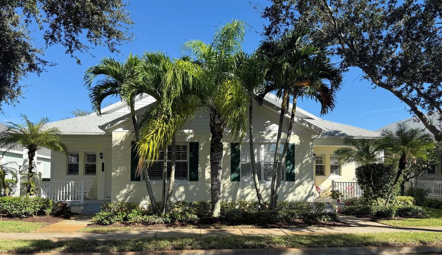 Well priced and hard to find villa in Pointe West. 2 bedrooms + den with oversized 2 car + garage and screened porch. Natural gas cooking, water heater, heat and bbq outlet. Flooring is tile in main living areas and laminate in the bedrooms. Gorgeous new kitchen with cabinets, appliances and countertops. Newer roof, water heater and ac unit so no worries and your insurance company will be happy! County water and sewer. HOA fees include lawn and sprinkler maintenance, exterior painting and roof replacement. Golf and social memberships available. Great walking, biking and golf cart community.