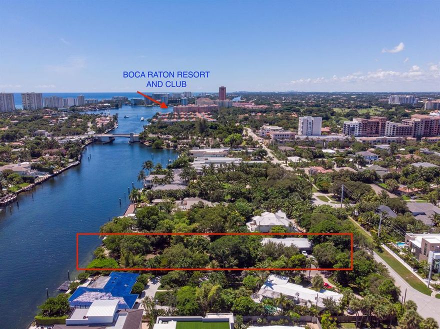 Rare Opportunity to build on one of the most incredible 'last of its kind' waterfront  properties in East Boca Raton.   This property is one of the finest and highly sought after residential estate communities with direct Intracoastal access in all of Florida.   Mature trees abound the almost 390 foot deep property with a private drive for homeowner only access.  Enjoy a quick boat ride to Lake Boca or take advantage of South Florida's beautiful ocean via the Boca Raton Inlet. in Boca Raton's millionaire row.  
Conveniently located within walking distance to Mizner Park, downtown shopping, dining, ocean beaches, and the Boca Raton Hotel and Resort and Club.