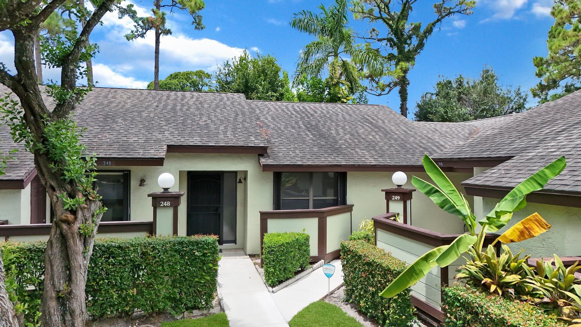 Welcome to 248 Brandywine Ct, a charming and well-maintained home in the heart of Royal Palm Beach! This 2-bedroom, 2-bathroom residence features fresh interior paint, brand-new carpeting in the bedrooms, and bamboo wood floors, offering a clean and move-in-ready feel. A spacious bonus room provides the perfect opportunity for a potential 3rd bedroom, home office, or den. Accordion shutters offer added peace of mind with easy storm protection. Loads of closet space, lots of storage. Ideally located near dining, shopping, and entertainment, this home combines comfort, convenience, and value. Don't miss out on this incredible opportunity!