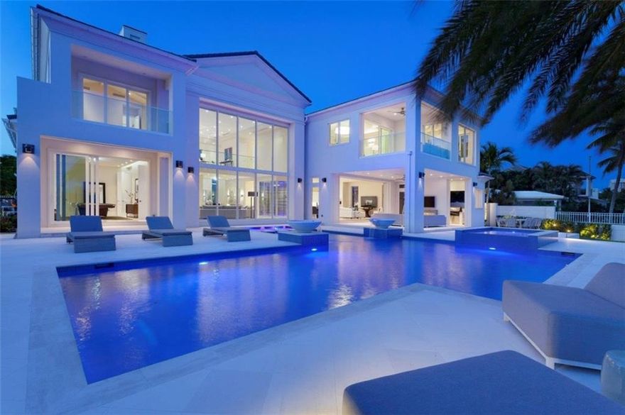 New Transitional Modern Estate fronts Middle River. Panoramas of Fort Lauderdale Beach Skyline & Downtown. 100 Ft Water for the Mega Yacht. Deepest Draft on Wide Water. Custom Built by Sarkela Corporation (Seppala Corporation) and designed by Affiniti Architects. Automated Crestron Lighting & Electronics. Full House 100 KW Generator. Impact Glass. Elevator. Refrigerated Glass Wine Room. Solid  Concrete "Epicore" Construction. LED Lighting. Loggia has Summer Kitchen & Electronic Screens & Air Conditioning.