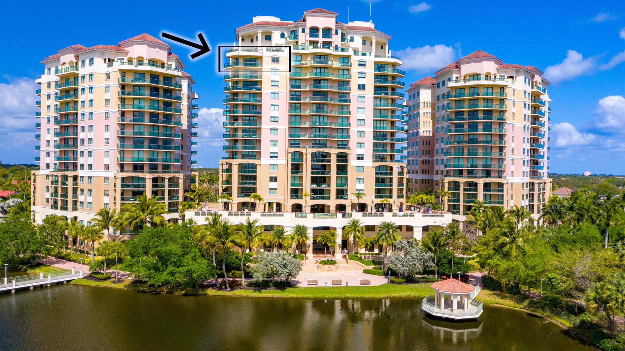 Premier 16th Floor 3BDR/3BTH Peninsula model w/2,622sf plus two spacious east and west terraces w/ remarkable panoramic views. Freshly painted attractive lighter color 1/23/25. Located in the Landmark, Palm Beach Gardens only luxury hi-rise community. Ideally situated in the preferred B Tower. Rising above the penthouse units in the adjacent towers, this wonderful condo offers beautiful views to the Ocean & Lake Victoria with gorgeous sunrise/ sunsets. Epicenter of upscale PGA Blvd. corridor. Impeccable condition. Attractive fit & finish with marble floors and tasteful upgrades including: custom dry-bar/hutch with wine cooler, closets by CA Closets, custom office build out, new porcelain tile on both balconies, Hunter Douglas window treatments, applied moldings and more! Exceptional..