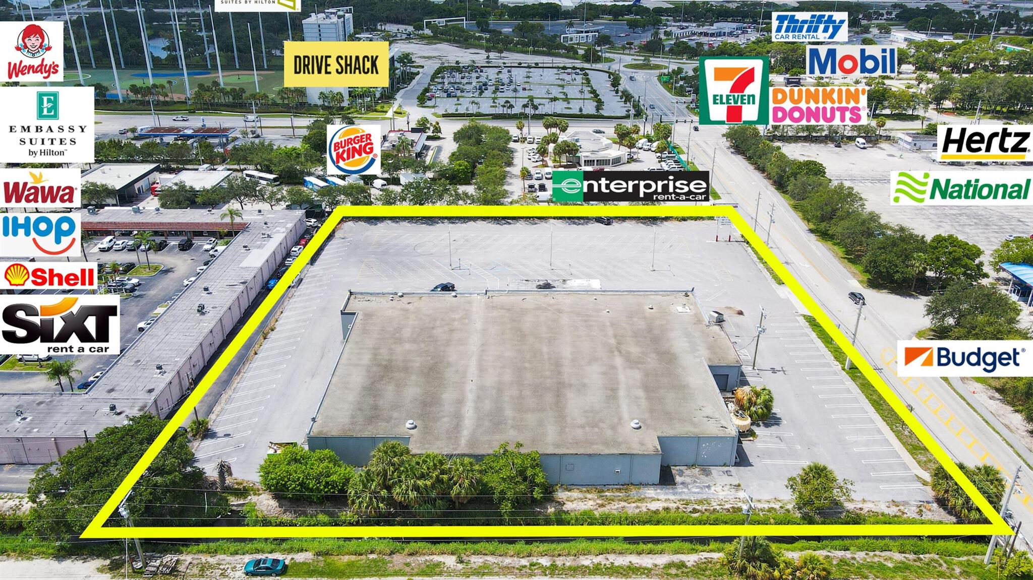 Trophy Commercial Asset - 2.66+/- Acres. A once-in-a-generation opportunity to control a prime 2.66+/- acre site at the entrance to Palm Beach International Airport (PBI). Multi-zoned to accommodate a broad range of commercial uses. Fully permitted plans for a 108,000+/- SF Class-A self-storage facility. Existing 30,000+/- SF building on-site. Whether envisioned as a flagship development, high-performing storage facility, or bespoke commercial project, this site offers unmatched visibility, accessibility, and prestige in the heart of Palm Beach County's growth corridor.