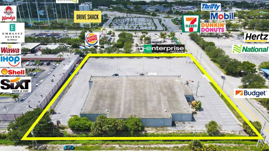 Trophy Commercial Asset - 2.66± Acres. A once-in-a-generation opportunity to control a prime 2.66± acre site at the entrance to Palm Beach International Airport (PBI). Multi-zoned to accommodate a broad range of commercial uses. Fully permitted plans for a 108,000± SF Class-A self-storage facility. Existing 30,000± SF building on-site. Whether envisioned as a flagship development, high-performing storage facility, or bespoke commercial project, this site offers unmatched visibility, accessibility, and prestige in the heart of Palm Beach County's growth corridor.