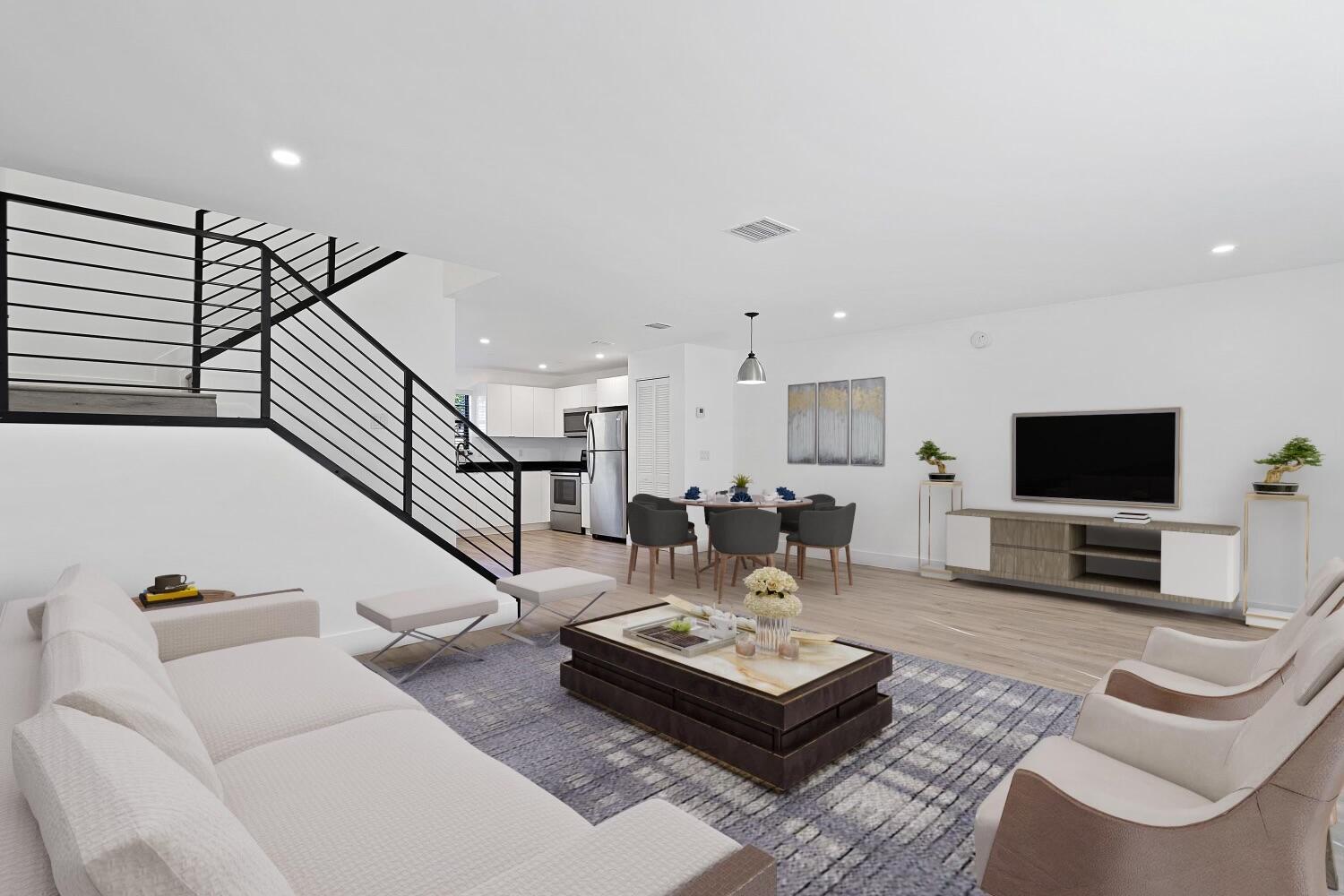 Highgate community is the perfect place to call home. These luxury style townhomes are breathtaking! Exterior has a new coat of paint and is nicely landscaped. All units are fully renovated with sleek modern white kitchen cabinets, Quartz countertops, stainless steel appliances, upgraded bathrooms, washer and dryers in unit, private patio, 2 reserved parking spaces. As you walk through the home you will notice the lovely gray laminated flooring & freshly painted walls. At Highgate your safety matters. We've installed a new community fence and surveillance cameras throughout the property. Each home is equipped with hurricane impact windows and keyless doors. Just minutes away from major highways, shopping centers and schools. This is a pet-friendly community.