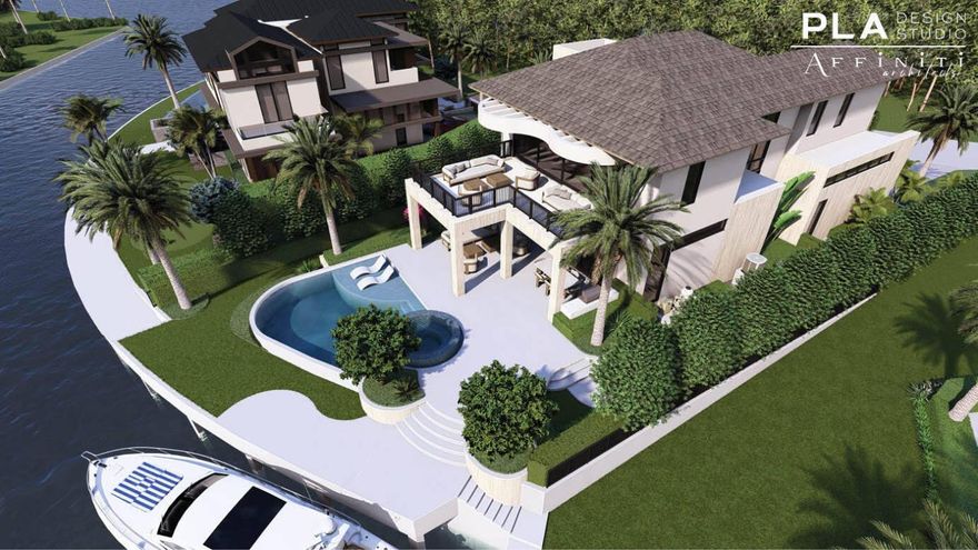 Perfectly positioned for boaters seeking effortless ocean access, this exceptional buildable waterfront lot sits on a quiet cul-de-sac in the coveted McCormack Mile section of Ocean Ridge only a few hundred yards from the Boynton Inlet and the town of Manalapan. Offering direct waterfrontage and a desirable southeast exposure, the property spans nearly 10,500 square feet, capturing brilliant light and shimmering water views. This rare opportunity is being offered with a brand-new seawall and cap, along with fully approved plans for a two-story contemporary residence by the award-winning team at Affiniti Architects. Their thoughtfully conceived design embraces clean modern architecture, seamless indoor-outdoor living, and the amenities expected of a true boater's and angler's paradise. The future residence commands nearly 5,000 total square feet and is surrounded by some of the newest and finest homes in Ocean Ridge, further elevating its long-term value and appeal. As a resident of McCormack Mile, you'll also enjoy access to a private oceanfront Beach House, a freestanding clubhouse for the exclusive use of neighborhood residents, perched high above the turquoise waters of the Atlantic and offering an unmatched seaside retreat. All site surveys, soil tests, development entitlements, and preliminary plans (including floorplans, site plan, and basic civil engineering) are transferable to the new owner. The buyer will be responsible only for completing final construction drawings, MEPs, and final civil engineering prior to building-permit submission. Ideally located, the property is just 15 minutes to PBIA, 10 minutes to Delray Beach, and moments from the Town of Palm Beach, world-class dining, boutique shopping, and pristine beaches. Whether arriving by boat or by car, this quiet tropical enclave offers the privacy, serenity and convenience synonymous with the best of South Florida living. A build-to-suit opportunity of this caliber is exceptionally rare, create your waterfront masterpiece and experience the quintessential Ocean Ridge lifestyle.