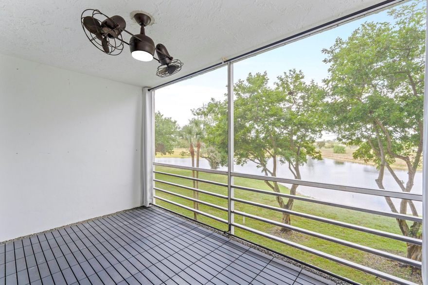 Enjoy tranquil wide lake views from your screened and enclosed balcony overlooking lush greenery and water. This beautifully fully upgraded residence features New in 2021 A/C, water heater, and appliances, along with elegant ceramic tile flooring installed on the diagonal throughout. The community offers an exceptional value with maintenance that includes Cable Plus with HBO, DVR, HDTV, cable boxes, and high-speed internet. Ideally located near the casino (soon to be expanded with a hotel, shops, and lake), as well as a variety of restaurants and shopping. Amenities include a children’s play area, golf, and volleyball. Just 15 minutes to the beach, with easy access to I-95 and the Florida Turnpike, and conveniently situated halfway between Palm Beach and Miami.
