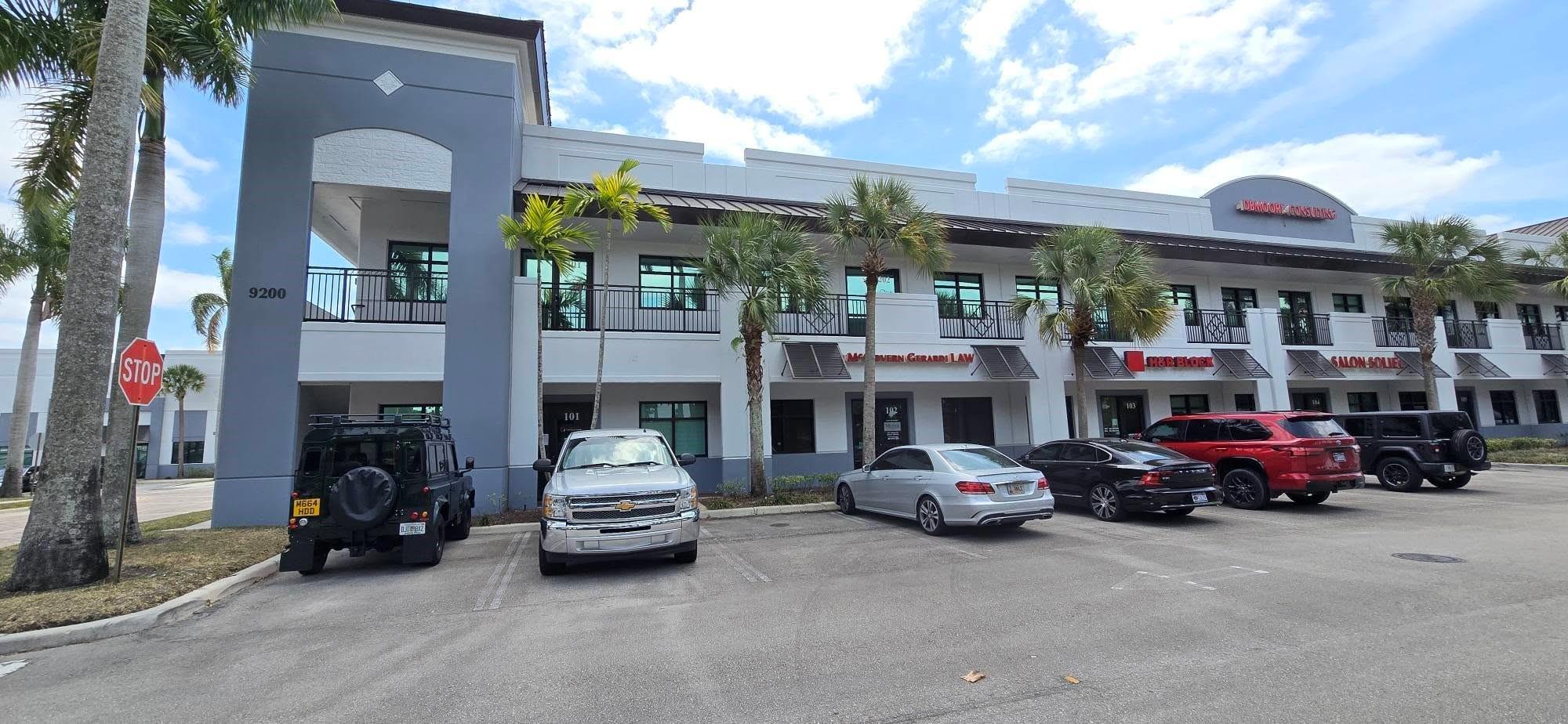 Don't miss this brand-new construction**First floor A-class** office for sale in the high-traffic area of 441 and Belvedere Rd for only**$460 sq ft** The office has 4 separate office suites, a main conference room, a private restroom, an open waiting area for your guests, along with a kitchen/break room with granite countertops. This office has high-end finishes throughout, including natural stone walls, beautiful, shiny porcelain floors, and high ceilings. The furniture and painting are negotiable with the sale. The office building is located adjacent to the USCIS building as well as a busy shopping center anchored by Walmart.. Please call for showing details.