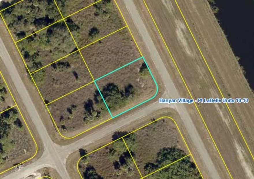 Unique opportunity (adjacent lot available as well) 0.27-acres oversized corner lot situated in the heart of Banyan Village, in a new community that offers city water access, high-speed optic fiber internet, and is primed for development. Glades Electric will provide power once building permits are pulled and construction is underway. Banyan Village, a single-family planned housing community with about 4,000 residential lots, is just a few miles east of LaBelle, combining “old Florida charm” with abundant outdoor activities. Its central location provides easy access to the Florida Heartland and both coasts. Banyan Village features all brand-new construction. Secure your spot before prices rise!