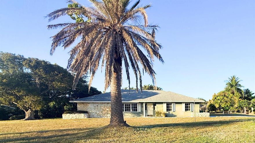 Nestled on a spacious half-acre, corner lot in the highly sought-after Sandpiper Bay neighborhood, this sturdy CBS 3-bedroom, 2-bath home offers exceptional potential for those looking to modernize and make it their own. With 1,805 square feet of living space and a 2-car garage--complete with a garage door replaced in 2020--the home features a functional layout well suited for both everyday living and entertaining. One of the bathrooms doubles as a convenient cabana bath with direct access to the inground pool. Additional highlights include a roof installed in 2017, an outdoor storage shed, expansive parking in the oversized driveway,and the freedom of no HOA restrictionsoffering flexibility, privacy, and peace of mind.