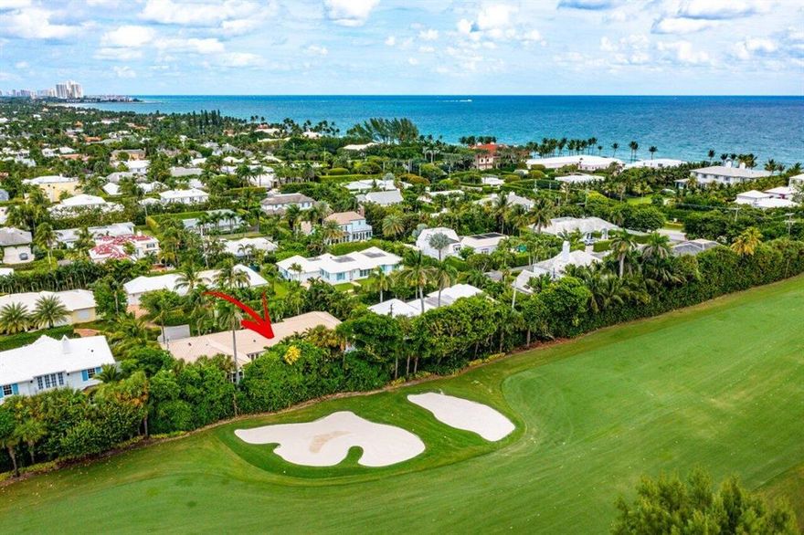 This bright, updated Bermuda-style 4 bed and 4 bath home captures the charm of Palm Beach with the coveted privacy of being on the golf course. The home features a pool surrounded by all new lush landscaping plus an expanded patio/garden area. Every room has a walk out that opens up to the wonderful, tropical gardens in the front and back yard. It also includes a 2 car garage, formal dining room with butler's pantry, stone flooring, high ceilings, and an updated chef's kitchen with Wolf appliances.