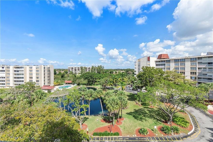 Welcome home to your own private oasis in the sky. Located on the sixth floor this updated 2-bedroon, 2-bathroom unit boasts immersive views of North/ North West Broward and is conveniently located near major roads gor easy commute, malls, shops, restaurants, places of entertainment & more. This community  boasts a large community center with gyms, basket ball courts, tennis courts, pool, pool tables, air hocky table, bowling alley and more for your recreational desire.