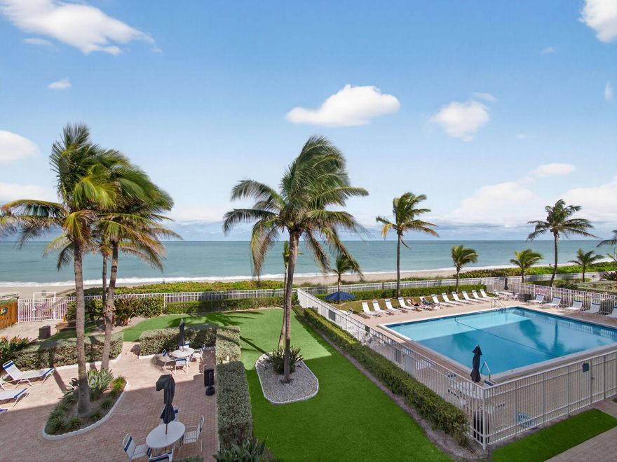 Oceanfront Property!!  Live or invest in PARADISE.  Opportunity for you to own a unit at the highly sought after Hutchinson Island Beach Resort with a 2-night rental minimum.  This 1 bedroom/1 bathroom unit directly overlooks the beautiful ocean.  The unit is turnkey.  Self-manage or utilize the onsite property manager.  Maintenance fees cover all utilities: electric, water, sewer, trash, internet, cable, and building hot water heater.