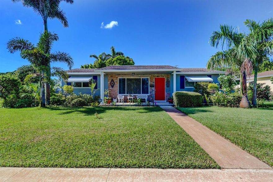 Welcome to your perfect home, sitting on a sprawling corner lot with NO HOA! Once you walk into this home you will be greeted by a gracious floor plan featuring a large living room that leads to an open kitchen. The kitchen has been recently renovated along with newer appliances. The split floor plan offers the utmost privacy for a large family. A few key features are a newer AC system along with hurricane windows for the entire home. Once you walk out back you'll love how much yard space you have, with more than enough room to add a pool and the abundance of fruit trees! You really have everything you need with this home including the location as it is only 2 mins from i95, 10 mins from Downtown West Palm beach, the Brightline, Beaches and more!