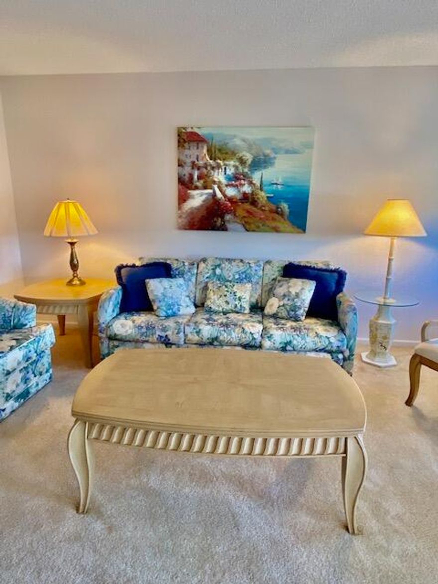 2/2 luxury unit  in desireable Richmond section near new pool. Offered furnished. Century Village offers the finest in amenities with its massive clubhouse featuring a 1700 seat theater with live shows and movies. party room,fitness center, clay room, billiards, library, wood shop, stained glass shop, tennis, table tennis, mini golf, pickle ball, bocci,shuffleboard, Heated pools, courtesy shuttle service, gated security and so much more. You'll love this place !