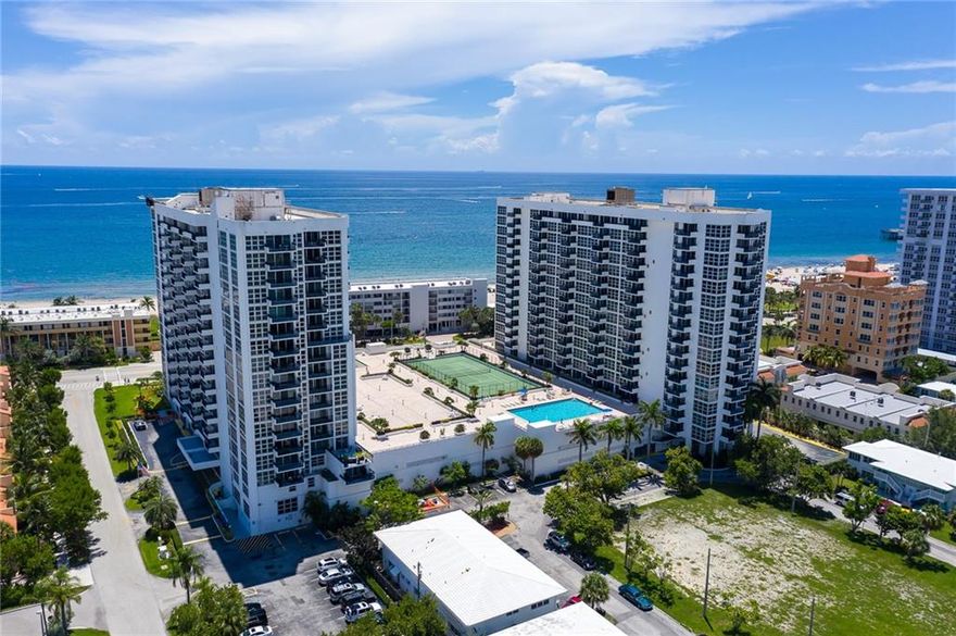 **A Must See** Turn Key Immaculate Beachside Condo, Impeccably Updated & Fully Furnished with Great Ocean views , as well as Inter-coastal and Unobstructed Panoramic City View.  Floor to Ceiling Impact Windows, Smooth High Ceilings in Kitchen & Bathrooms, Quartz Counter-top with Snack-Bar, All Recessed Lighting have Dimmers, Split Bedrooms, Water Proof Floor, Walk-in Closets. Close to Shopping & Pompano Beach New Entertainment District. Private Beach Access Across the Street, Heated Pool, BBQ area w/seating area, Tennis & Pickleball Court, Gym & much more.. ***This Condo is one of a kind and a True Gem***  Showings Start Wed 04/26/2023