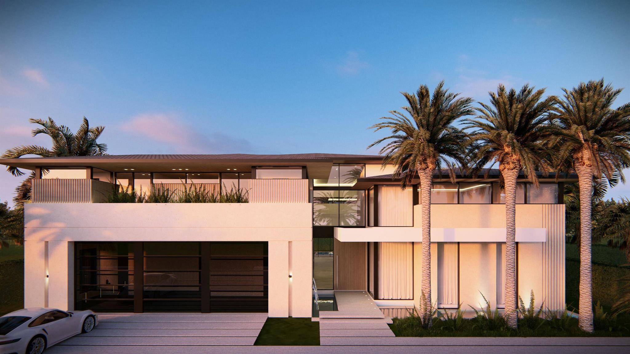 Presenting 1401 Banyan Road, Boca Raton--a new architectural masterpiece envisioned by the esteemed Empire Development. Nestled within the prestigious Spanish River Land enclave, this contemporary estate sets a new benchmark for luxury living, seamlessly merging timeless sophistication with practical elegance. Encompassing a generous 9,482 square feet of interior space, every aspect of this home has been thoughtfully designed to deliver an extraordinary lifestyle.From the moment you arrive, the grandeur of this estate is evident. Framed by impeccably landscaped grounds featuring towering date palms, calusia hedges, and lush zoysia grass, the home welcomes you into a world of sophistication.