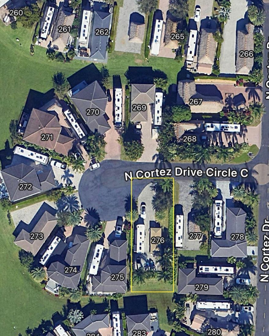 Live the ultimate South Florida lifestyle at Aztec RV Resort, an exclusive gated community perfectly located near Fort Lauderdale Airport, pristine beaches, and top-tier dining, shopping, and entertainment. This resort offers an upscale environment tailored for luxury Class A motor coach owners who value comfort, convenience, and a vibrant community.This premium 5,612 sq ft lot is one of the best in the entire resort. Designed to accommodate high-end Class A RVs, the property features a paved driveway and two 12x12 pergolas with metal roofs that are hurricane-proof. It comes turnkey, including stylish outdoor furniture, making it ideal for immediate personal use or as a smart, investor-friendly opportunity in a high-demand location.