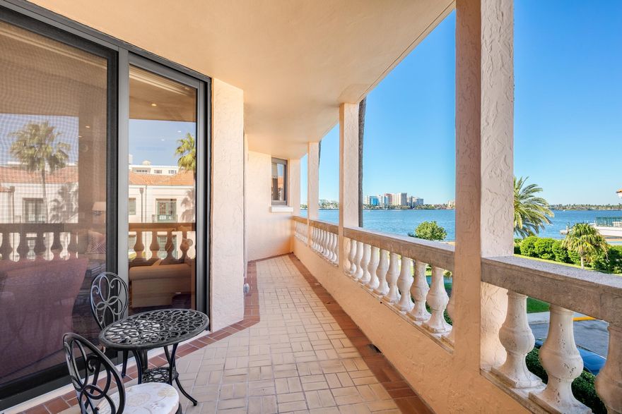 Gorgeous Waterfront 3BR/3BA condo with spectacular Intracoastal, city, and sunset views. Beautifully renovated with oversized entertaining spaces and several rare and large balconies. The sought-after L'Ermitage is a full service building with entry courtyard, lobby, pool, manager, and tennis courts.