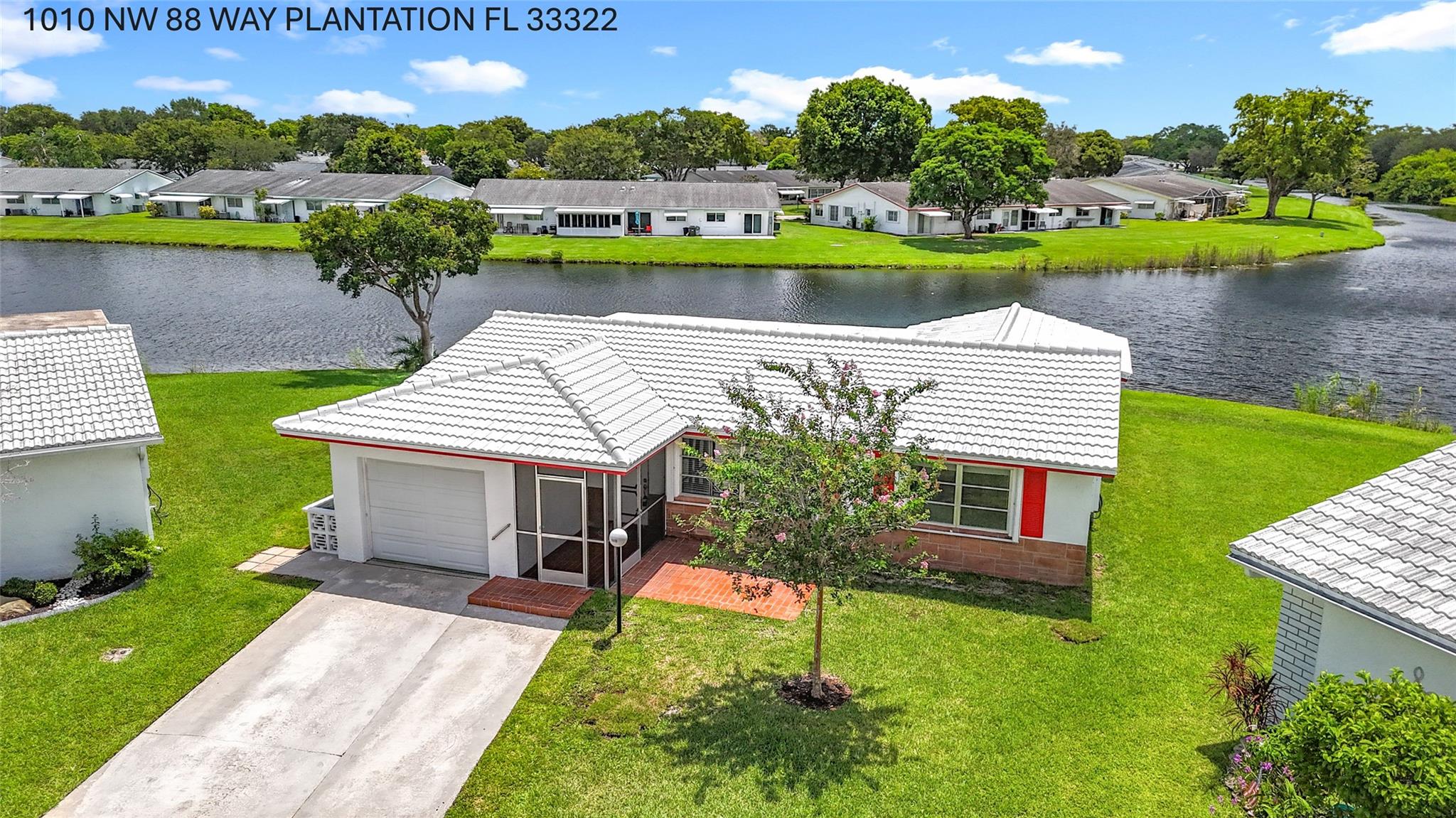 EXPANSIVE WATERFRONT PIE SHAPED  LOT WITH EXTENSIVE WATER VIEW ON PRIVATE, QUIET CUL-DE-SAC***ADMIRAL MODEL- 2 BEDROOM/2 BATH, 1 CAR GARAGE W/DOUBLE WIDE DRIVE***BRAND NEW ROOF 2025***TANKLESS WATER HEATER***NEWER A/C 2020***ACCORDIAN HURRICANE SHUTTERS***FRONT PORCH & PRIVATE SCREENED FRONT ENTRY***SCREENED REAR PATIO W/SERENE WATER VIEW***OPEN FLOOR PLAN***UPDATED KITCHEN W/FOOD PANTRY & GRANITE COUNTER TOPS***UPDATED 2 FULL BATHS***FULL WASHER/DRYER & SLOP SINK***LOTS OF EXTRA CLOSET/CABINETS & STORAGE SPACE******PROPERTY WON’T LAST LONG**55+ COMMUNITY, 20% DOWN, 720 CREDIT SCORE**ASSOC. FEE INCL: FIBER OPTIC HD TV & INTERNET, COURTESY BUS, LAWN SERV, ROOFS, EXTERIOR PAINTING, CLUBHOUSE, 2 POOLS, TENNIS, POOL TABLES, PING PONG, CARD ROOMS, SHOWS, FITNESS CENTER & MUCH MUCH MORE...