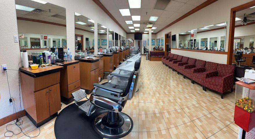 Serving the community for nearly 20 years! This well-established, high-end salon boasts excellent visibility and high foot traffic. Located in the heart of Broward County in City of Miramar ideally between the FL-Turnpike and I-75. This turn key salon, divided with barbers on one side and hair stylist on the other, is fully equipped with the following:

twelve (12) barber chairs w mirrors
eight (8) salon chairs w mirrors
eight (8) hair dryers
nine (9) hair washing sinks
one (1) full nail station
one (I) full pedicure station

The professional yet warmth atmosphere of the most talented team of barbers, hair stylists and nail technicians have been a staple to the community for almost two decades. Their passion, hard work and dedication ensures a seamless transition to the new