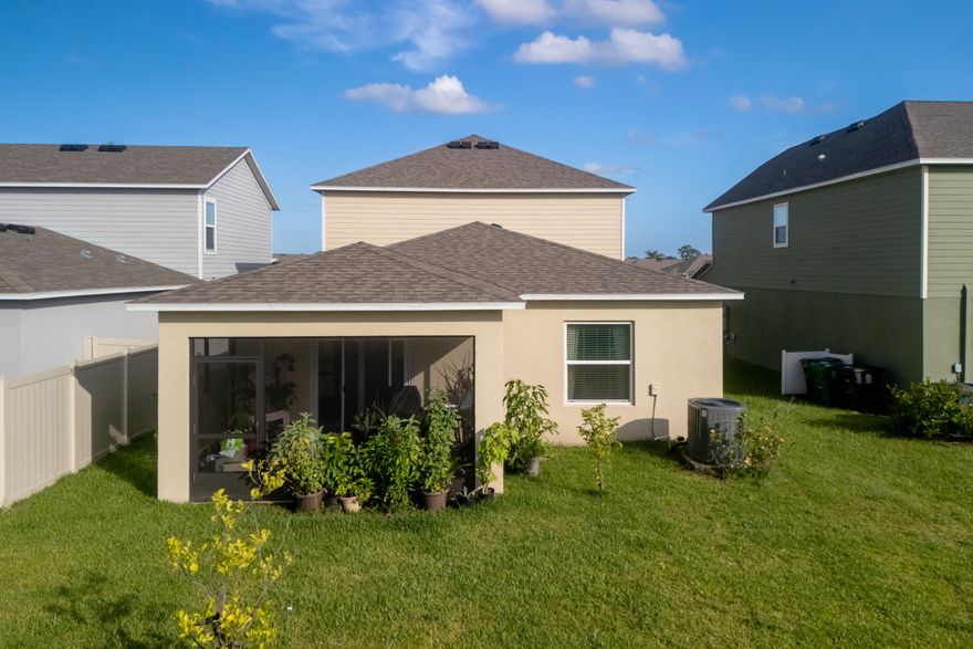 Stunning 4 bed, 2.5 bath home in SW Port St. Lucie! Features include crown molding throughout, modern appliances, and an open floor plan filled with natural light. Relax on your private screened patio or enjoy the community pool. Conveniently located near top-rated schools, shopping, and highways — move-in ready!