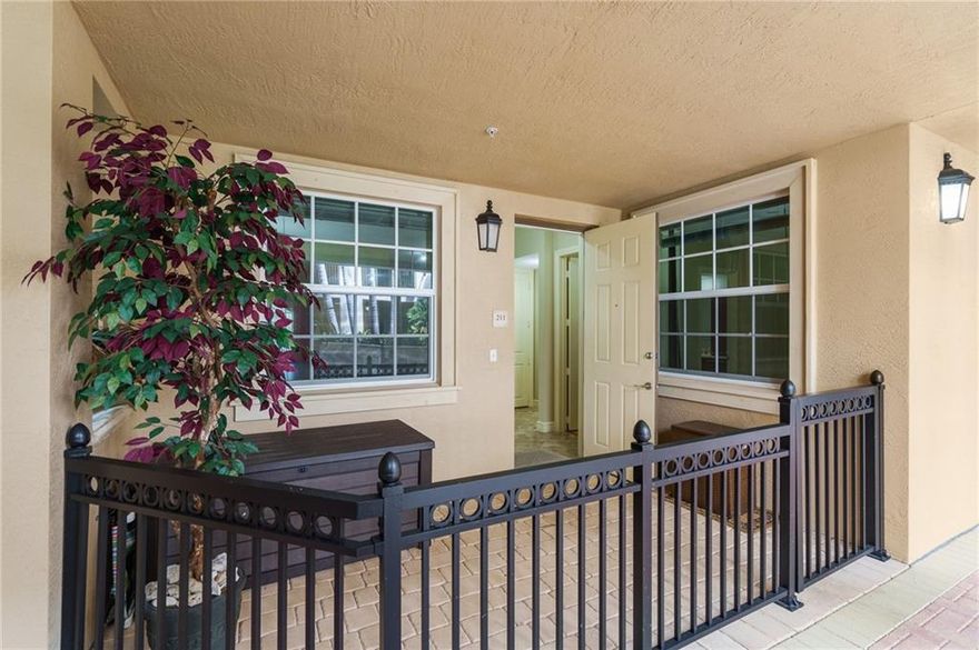 GREAT FLOOR PLAN - Being Sold Turn-key (Furnished). Large 2 Bedroom + Den. Unique Entry off the Tropical Courtyard. A Large Kitchen Island in the middle of this Open Floor Plan. Impact Windows, 10' Ceilings with Tile in main living areas with Bamboo Floors in Bedrooms. Den is so spacious that they have 2 Beds in there for Extra Guests. Very spacious Living Room and a great Covered Balcony. Guest Bedroom En-Suite with Full Bathroom. Condo has 2.5 Baths, (in unit) Laundry Room, Storage Room & 2 Garage Parking Spaces. Boutique Building with ONLY 45 RESIDENCES IN THIS LOWRISE BUILDING. Private Beach Club with Access to Beach, Featuring a Heated Pool, Kitchen Facilities, BBQ, Spa & Exercise Room. Villas by the Sea is Located just steps from Tennis, Great Restaurants & Entertainment. 2 Pets OK