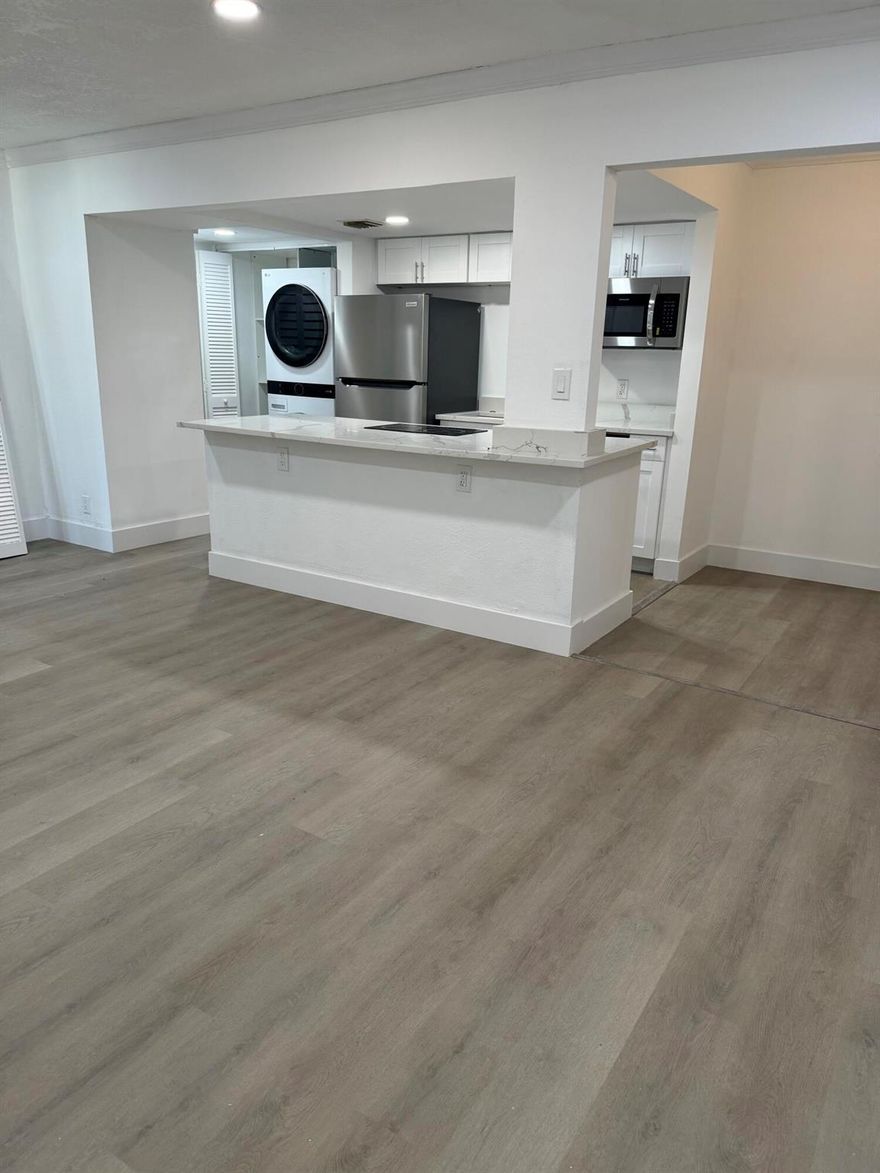 Totally remodeled to the highest standards.  Nestled in a quiet neighborhood central to everything including the beach.  Walk to the intracoastal. Complete hurricane protection.  Please note that ELECTRICITY, WATER, INTERNET, SEWER & TRASH & PRIVATE INDOOR LAUNDRY for an additional $200/month.  1st+Last+security+exit cleaning fee+non-refundable pet fee (if applicable) and 650 credit scores/adult required (NO exceptions).