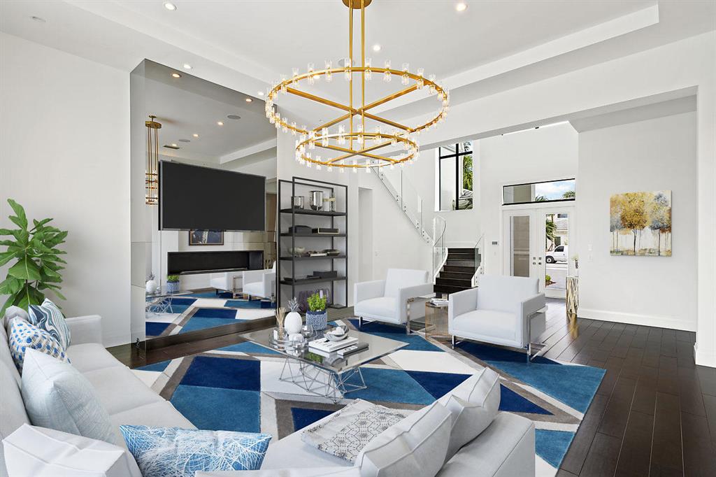 MOTIVATED SELLER!!! Modern Marvel furnished 6 bed 8.1 bath custom estate in renowned Seven Bridges, Delray Beach on a coveted lake lot with a ton of after market upgrades! Sparkling pool, private elevator & luxurious finishes make for one unforgettable retreat, complete w outdoor stainless & granite summer kitchen with TV. Light & airy interior of 7,879 sf with dramatic glass staircase, fireplace, motorized shades & designer wallcoverings. Gourmet kitchen shines with waterfall quartz, wood floors, SubZero-Wolf appliances plus huge walk-in pantry. A built-in banquette & modern bar with wine fridge offers added convenience. A private wine room offers space to house your collection. Unbelievable master with spa bath & French door veranda are a dream! Custom craftsmanship