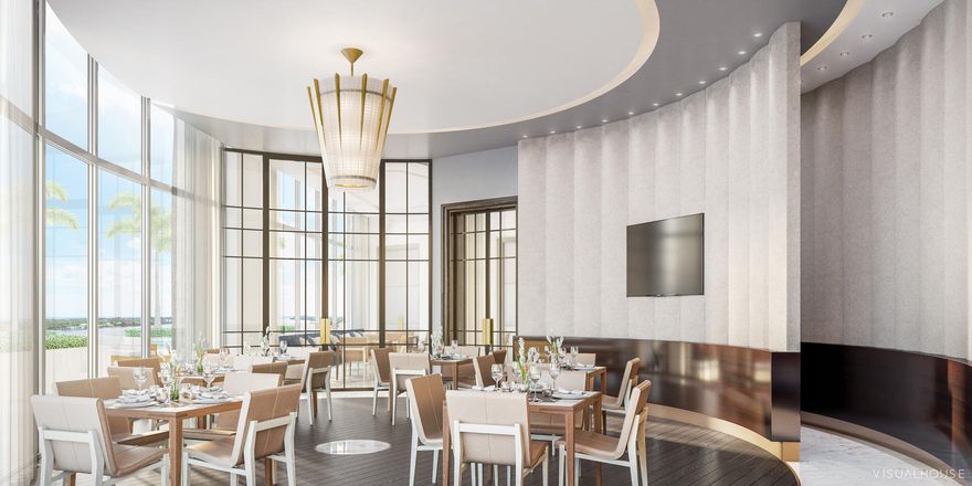 Iconic 25-story new development with unobstructed ocean/Intracoastal views steps from Palm Beach. Flow-through residences offer dramatic ceiling heights, floor-to-ceiling glass, expansive balconies. Amenities include pools, salon, spa, gym, valet.