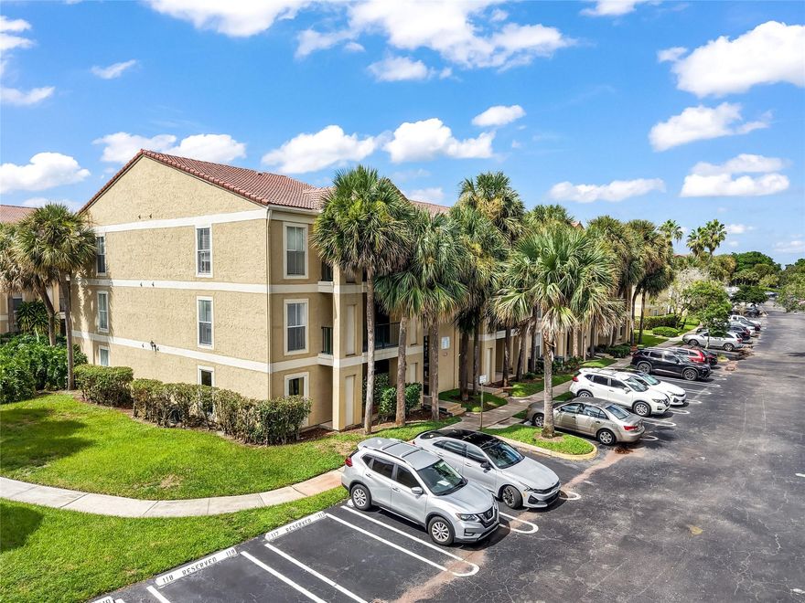 Conveniently on the 1st floor, this light & bright CORNER 1-bedroom, 1-bath condo offers comfort & style! Enjoy a spacious open living area, updated kitchen, ample counter space, SS Appliances, pantry, large bedroom with walk-in closet, and a private patio perfect for morning coffee or evening relaxation. Features include IMPACT WINDOWS & DOORS, A/C 2021, Water Heater 2017, FULL Washer/Dryer in unit, & extra storage on the patio. The community offers resort-style amenities including sparkling pool, clubhouse, fitness center & sidewalks for leisurely strolls. Well-maintained, pet-friendly community with 1 assigned parking space, room for 2 cars + guest parking! Home is ideally located near shopping, dining, parks, & major highways. A fantastic opportunity for first-time buyers or investors!