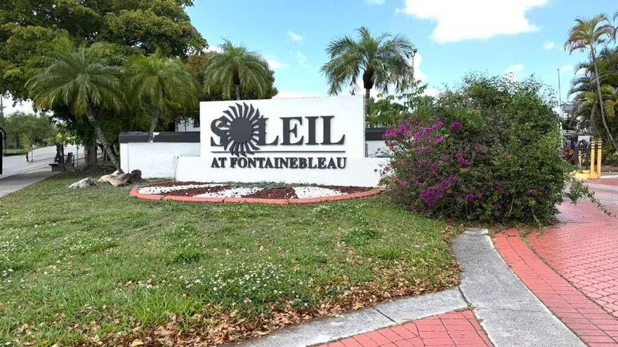 Soleil at Fontainebleau, a private, gated community ideally located near major highways, shopping, and dining. This beautifully maintained 2-bedroom, 1-bath first-floor residence offers a spacious and functional layout, featuring a serene patio with garden views that provide a quiet, private retreat.  The unit includes an in-unit washer and dryer for added convenience, along with ample guest parking. Enjoy a low HOA and a well-maintained community with resort-style amenities, including a swimming pool, tennis courts, clubhouse, fitness center, and 24-hour security.  A perfect opportunity for comfortable living or investment in one of Miami's most central locations.
