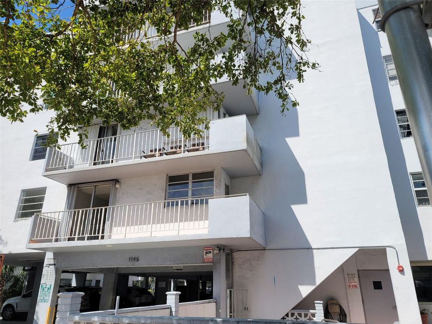 Quiet,  2nd floor apt. corner unit w/long balcony. New impact windows. Refrigerator, Electric Range, Dishwasher, Free trolley, to beach, parks, stores, restaurants within short walking distance. Community washer/dryer, near Normandy Isle Park and Pool (kid's water park). Across the street from stores. One assigned, covered parking spot.   Blocks from the beach. Background & condo interview required. Call for appointment.