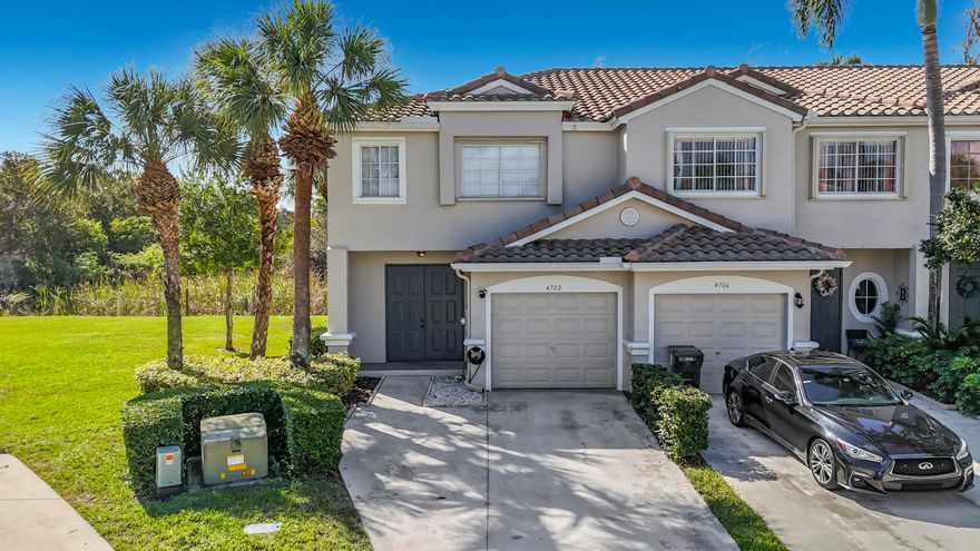 Beautiful Corner TownHome in the Heart of Coconut Creek, located inside the gated community of Victoria Isles. This spacious home features 2 large primary bedrooms, each with a walk-in Closet and private bathroom inside. Laundry conveniently located on the second floor. One half bath for guests on the first floor, 1 car garage, plus a driveway that fits up to 3 additional cars. High ceilings, tons of natural light overlooking the preserves, and a screened patio plus a private fenced backyard.  This incredible location is close to highly rated schools, social life at the Promenade, Tradewinds Park, Butterfly World and so much more. Gated community with a fitness center, a beautiful pool and clubhouse. Internet included in the asking price. Available for immediate move in, come see it today.