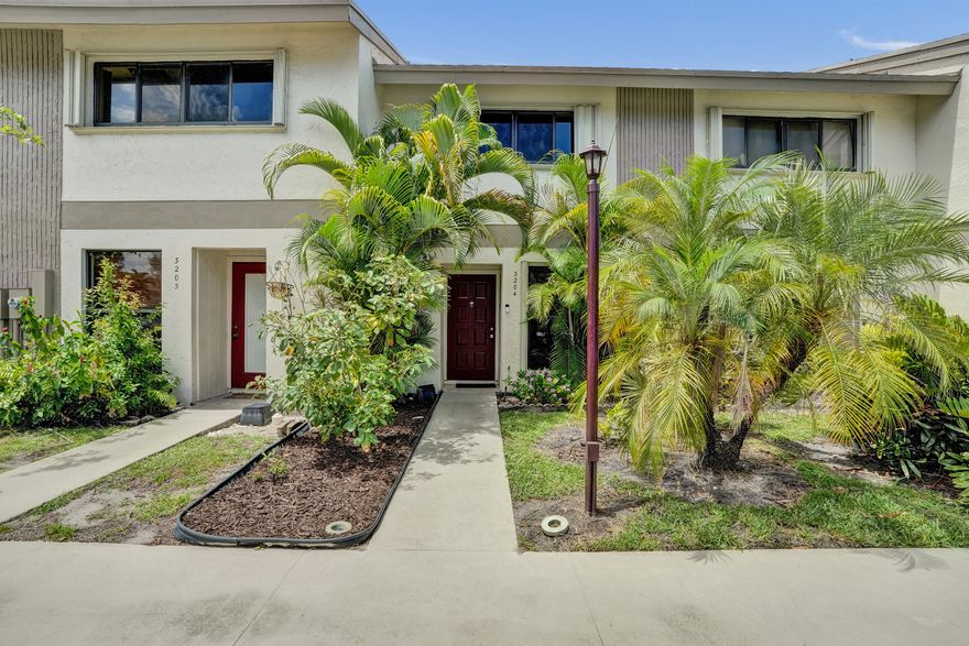 Seller Motivated!  Gated Pines West Community in Oakland Forest. Luxurious  2 bedroom  1 1/2 bath townhome.  The updated  kitchen features stainless steel appliances, ceramic floors downstairs, large living/dining room & open private garden patio perfect for BBQ's entertaining or relaxing. Upstairs feature  bathroom & wall to wall custom closets, laminate floors, vaulted ceilings,  with washer /dryer. All windows & slider feature accordion shutters for hurricane protection, central AC is 4, roof is 9 years old. Pines West is impeccably maintained, low HOA fees, w/ full reserves, hi-speed internet, cable master insurance, sewer, garbage, heated just refurbished pool & fitness center included. Pets welcome. Per HOA: 650+ credit 10% down