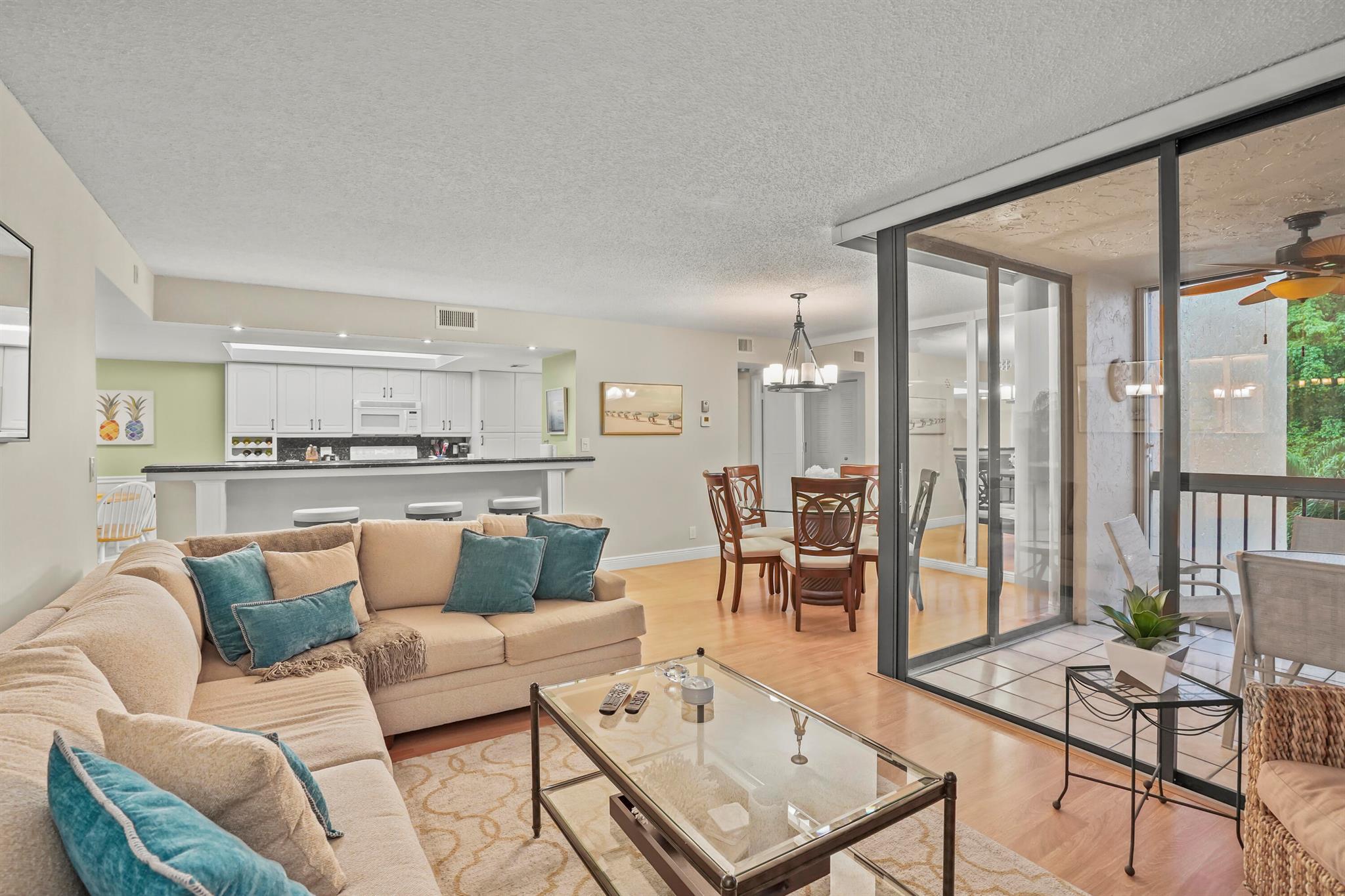 Beautiful Short Term Rental. This condo in the Delray Racquet Club. Building 6. 2/2 fully furnished with everything you need. Screened in porch overlooking the lake. This unit was completely remodeled and includes luxury mattresses and high end furniture. The kitchen has been rebuilt so that it opens right into the dining area and living room.. This kitchen makes it easy to cook and entertain at the same time. All of the cooking equipment and kitchenware are high end. The washer and dryer are full size. The guest bedroom features two twin beds. The spacious master bedroom has a brand new bedroom set and mattress.