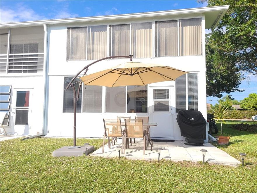 DO NOT MISS OUT ON THIS ONE!! CORNER FIRST FLOOR WITH EXTERIOR PATIO DECK. CHARMING UNIT WITH LOTS OF UPGRADES. THIS 2 BEDROOMS, 1.5 BATHROOMS CONDO HAS A LOT TO OFFER! UPDATED BATHROOMS. TILED SHOWER. NEW VANITY & TOILETS. ALL NEW DOORS. CROWN MOLDINGS. WORK DONE WITH HIGH END MATERIALS. TILE FLOORING THROUGHOUT. BRIGH UNIT WITH LOTS OF NATURAL LIGHT. STAINLESS APPLIANCES. FULLY FURNISHED HIGH END MODERN FURNITURE. ALL REDONE ENCLOSED PATIO WITH IMPACT WINDOWS. PERFECT SET UP TO ENTERTAIN FRIENDS & FAMILY ON YOUR OPEN PATIO DECK. LOCATED A QUIET REMOTE LOCATION. WELCOME TO CENTURY VILLAGE ACTIVE 55+ RESORT STYLE LIVING 24/7 GATED COMMNUNITY. OFFERS MANY ACTIVITIES & AMENITIES INCLUDING BUS SERVICE, GYM, HEATED POOLS, CLUBHOUSE, TENNIS & MORE. MINUTES TO THE BEACH, RETAURANTS & SHOPPING.